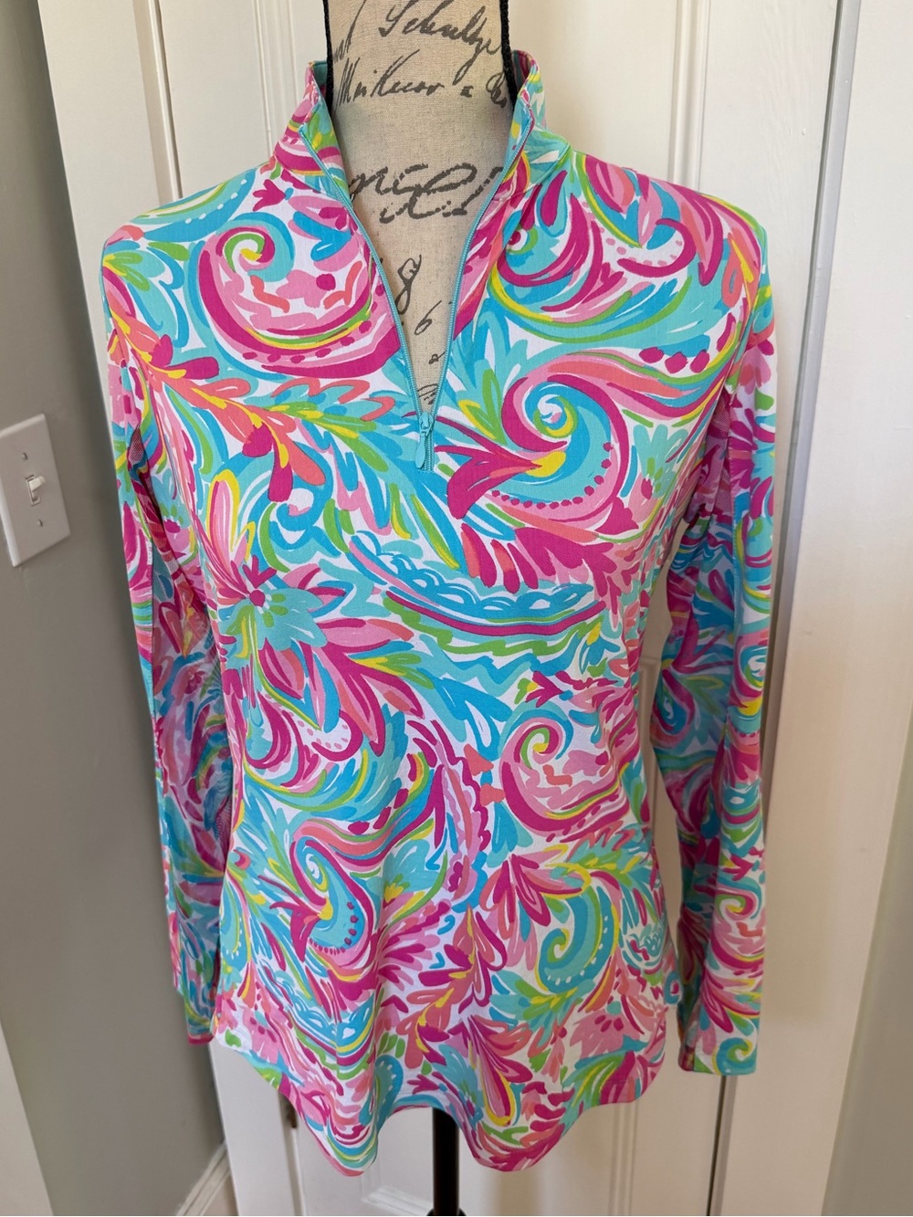 EUC IBKUL Aubrey Candy Pink Long Sleeve Top. Women's Size: M. - Picture 2 of 13
